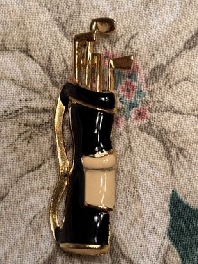 Enamel Two Tone  Golf Pin Gold tone